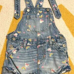 Gap Babygap Disney Minnie Mouse Denim Short Overalls